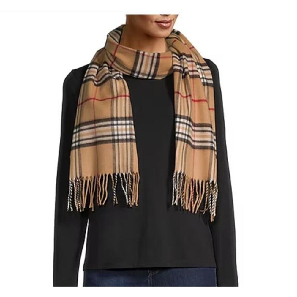 V. Fraas Plaid nova check tassel Oblong Cold Weather Scarf